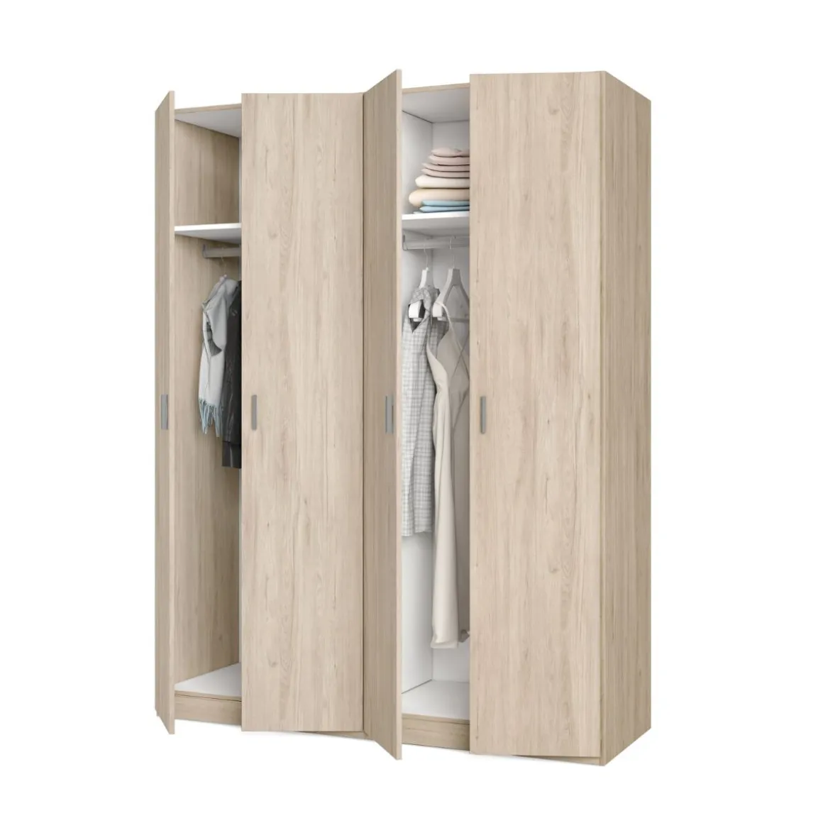Armario River 4 puertas abatibles 197,5x150,4x52,6 cm