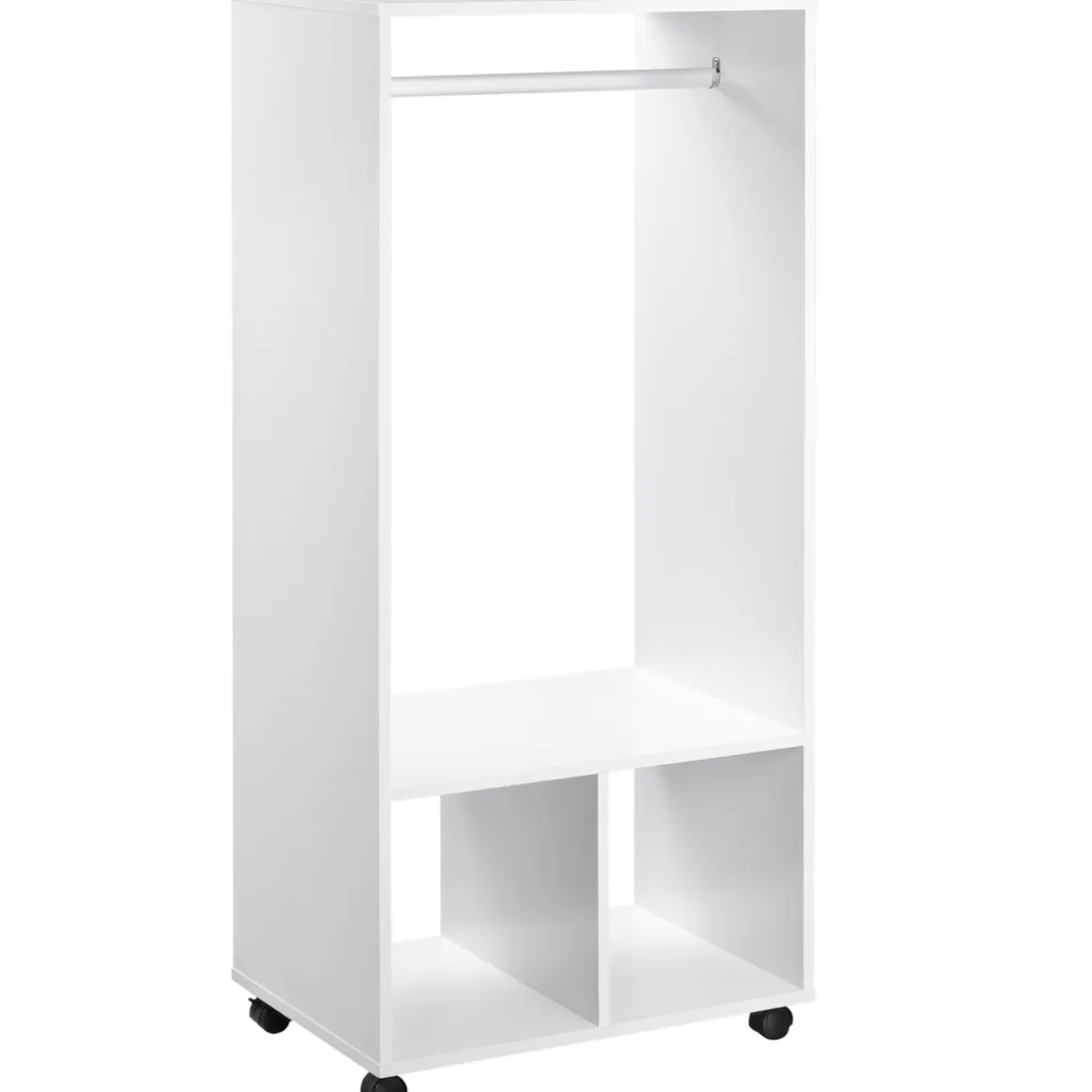 Armario ropero Adams Homcom con barra + 2 compartimentos blanco 128x60x40 cm