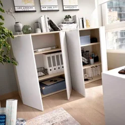 Armario Rox con 2 puertas blanco/natural 96x79x40 cm