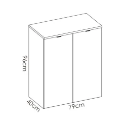 Armario Rox con 2 puertas blanco/natural 96x79x40 cm
