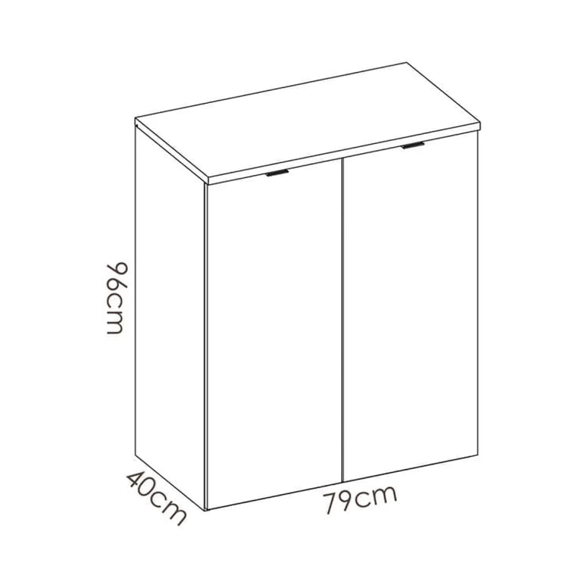 Armario Rox con 2 puertas blanco/natural 96x79x40 cm