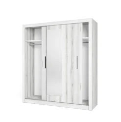 Armario Sava 2 puertas correderas con espejo 201x182x58,7 cm
