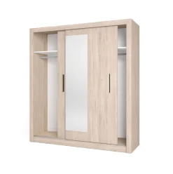 Armario Sava 2 puertas correderas con espejo 201x150x58,7 cm