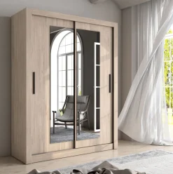Armario Sava 2 puertas correderas con espejo 201x150x58,7 cm