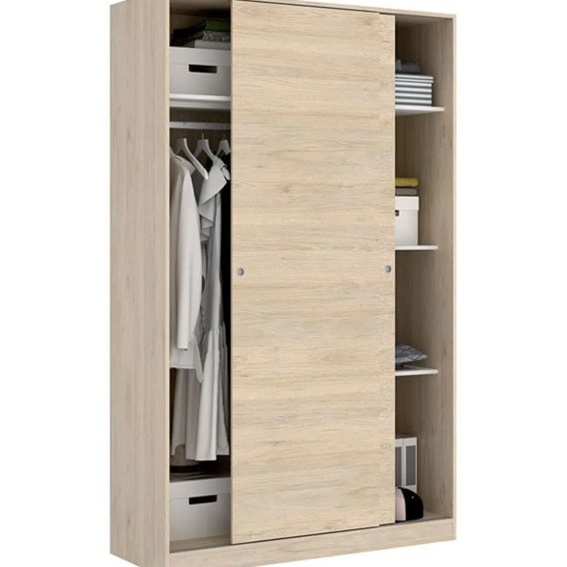 Armario Slide 2 puertas correderas natural 204x120x50 cm