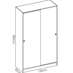 Armario Slide 2 puertas correderas natural 204x120x50 cm