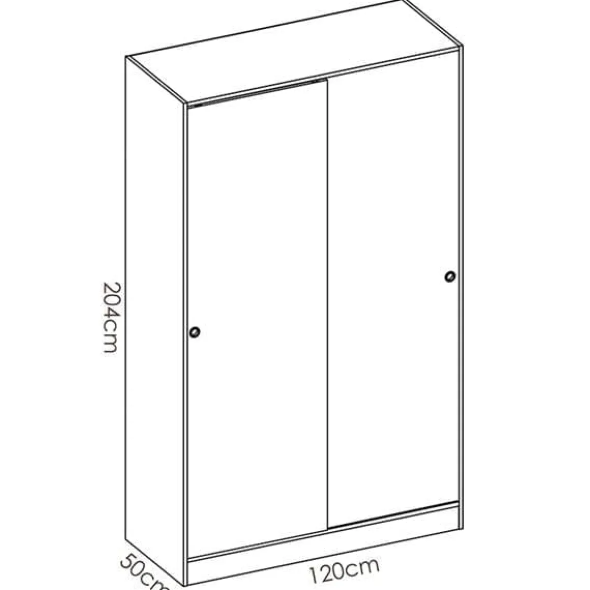 Armario Slide 2 puertas correderas natural 204x120x50 cm
