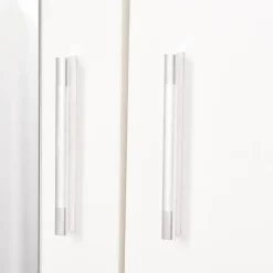 Armario Tasti Homcom 2 puertas con espejo + 3 cajones blanco 180x80x50 cm