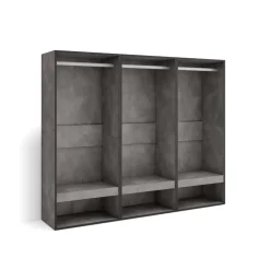 Armario vestidor Kroma 3 barras con 3 compartimentos 145x180x35 cm