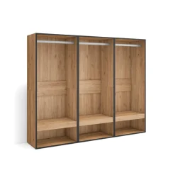 Armario vestidor Kroma 3 barras con 3 compartimentos 145x180x35 cm