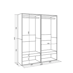 Armario vestidor Kroma con dos barras 145x120x35 cm