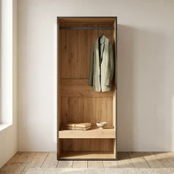 Armario vestidor Kroma módulo con barra y compartimento 145x60x35 cm