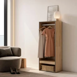 Armario vestidor Kroma módulo con barra y compartimento 145x60x35 cm