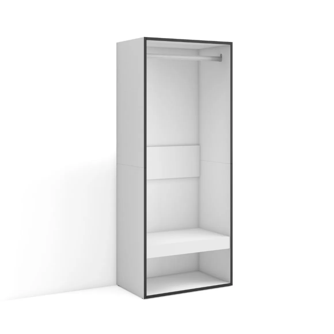 Armario vestidor Kroma módulo con barra y compartimento 145x60x35 cm