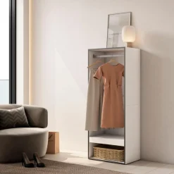 Armario vestidor Kroma módulo con barra y compartimento 145x60x35 cm