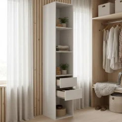 Armario vestidor Suit con trasera reversible blanco/natural 205x39,5x45 cm