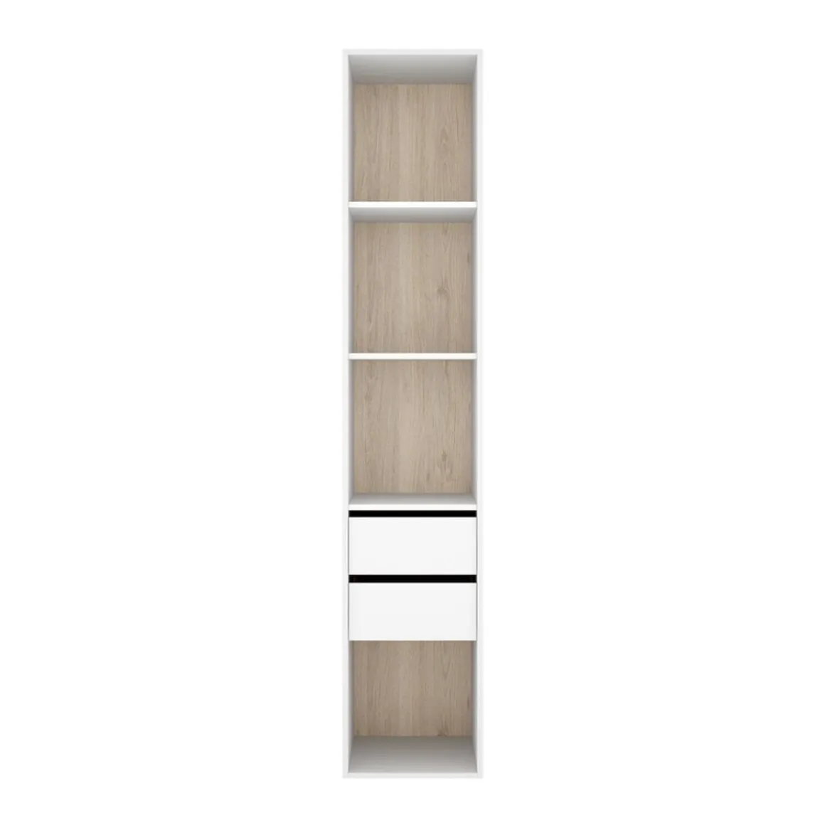 Armario vestidor Suit con trasera reversible blanco/natural 205x39,5x45 cm