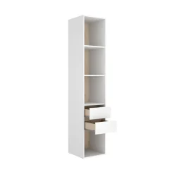 Armario vestidor Suit con trasera reversible blanco/natural 205x39,5x45 cm