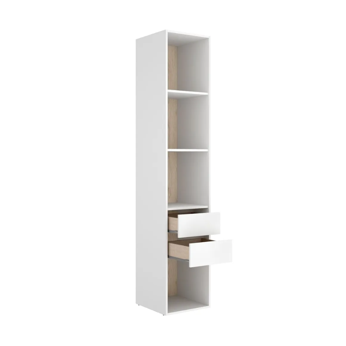 Armario vestidor Suit con trasera reversible blanco/natural 205x39,5x45 cm