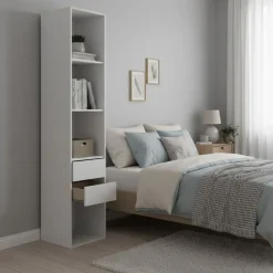 Armario vestidor Suit con trasera reversible blanco/natural 205x39,5x45 cm