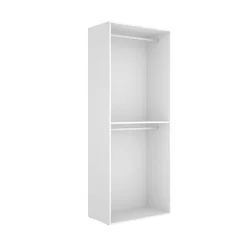 Armario vestidor Suit dos barras con trasera reversible blanco/natural 205x80x45 cm