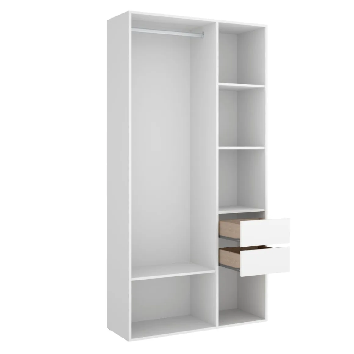 Armario vestidor Suit reversible 2 cajones blanco/natural 205x98x45 cm