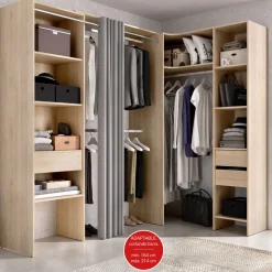 Armario vestidor Suit reversible 3 cajones + 3 barras + 2 columnas 205x164-214x141 cm