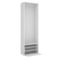 Armario vestidor Suit reversible con barra para colgar + zapatero blanco 205x60x45 cm