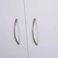 Armario zapatero Djabu Homcom 5 estantes ajustables + armario blanco/natural 91x80x32 cm