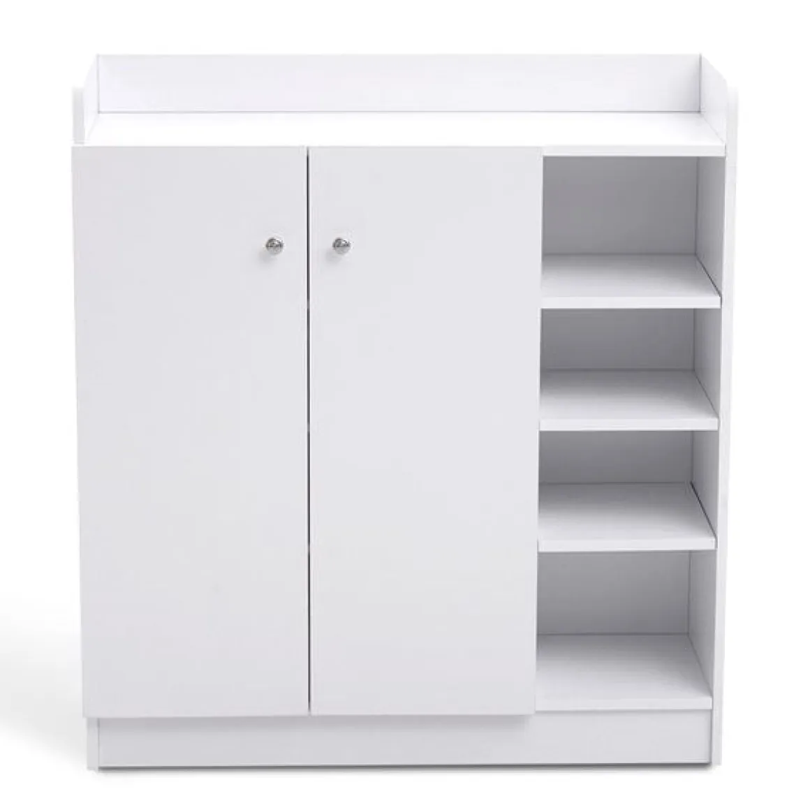 Armario zapatero madera 4 estantes blanco 90x83x30cm