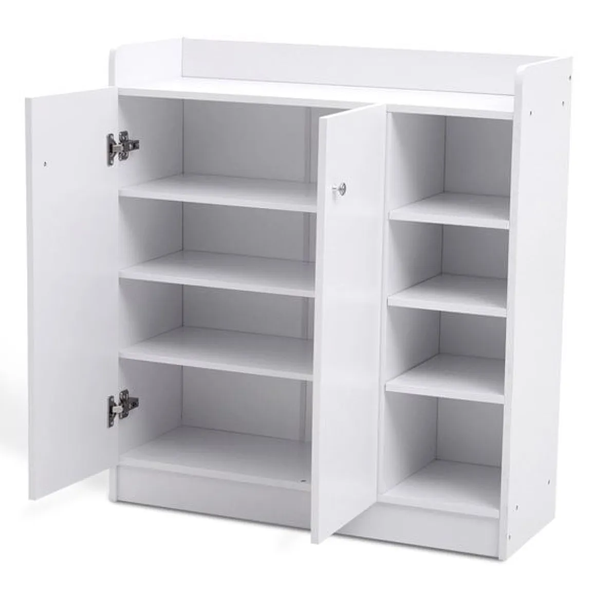 Armario zapatero madera 4 estantes blanco 90x83x30cm