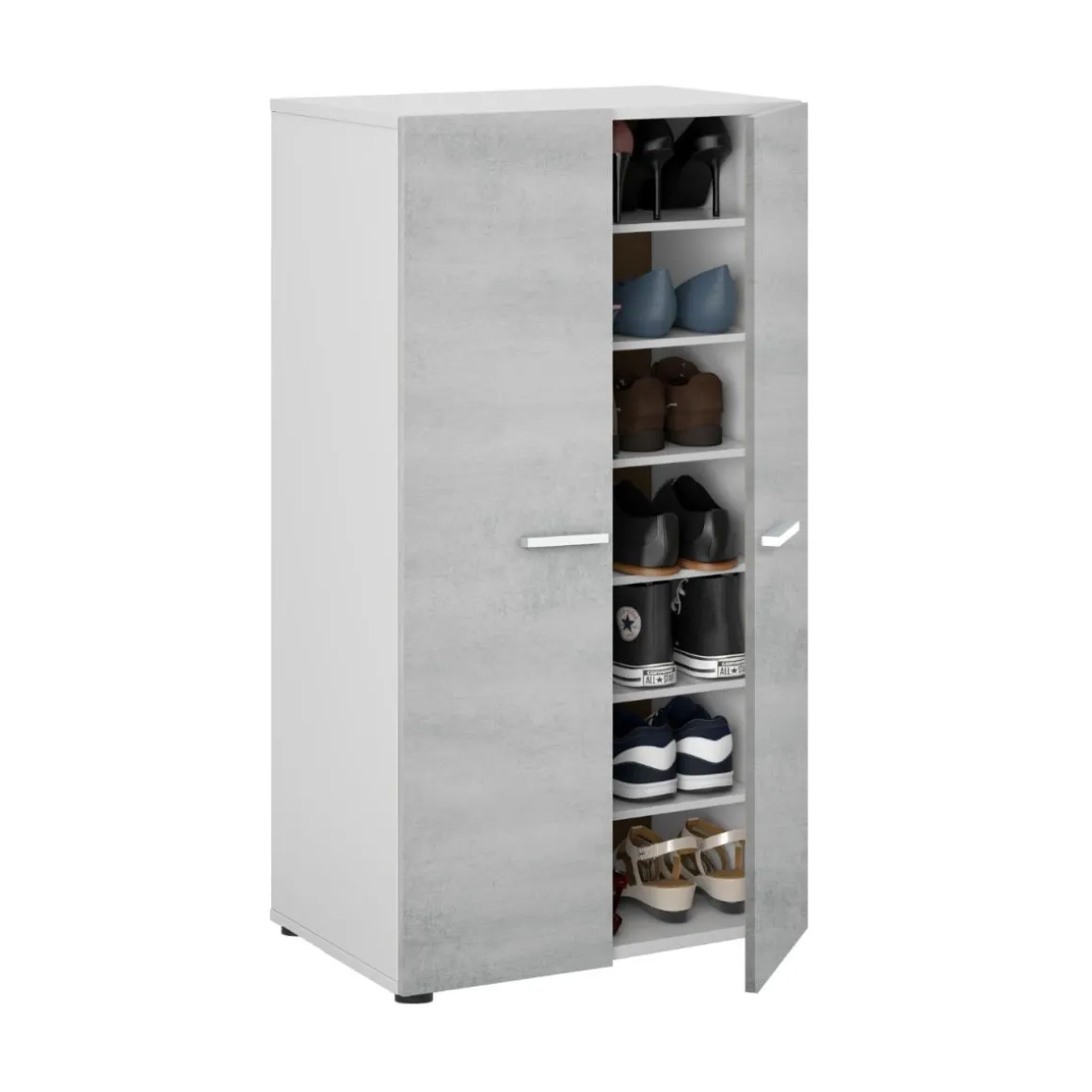 Armario zapatero Star 6 baldas blanco/cemento 103x55x36 cm