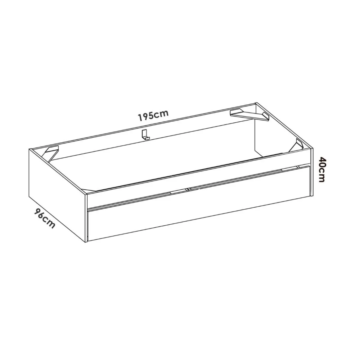 Aro de cama Lago con arrastre blanco 40x96x195 cm