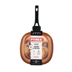 Asador Action Pyrex aluminio prensado negro/bronce 28 cm