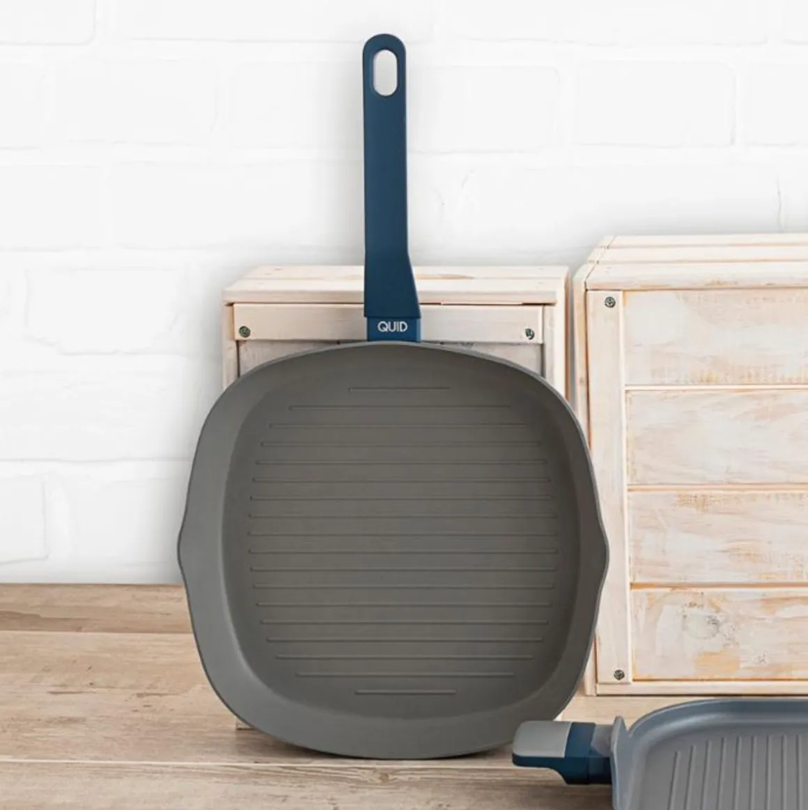 Asador Baltic Quid aluminio estampado gris/azul 39x28 cm