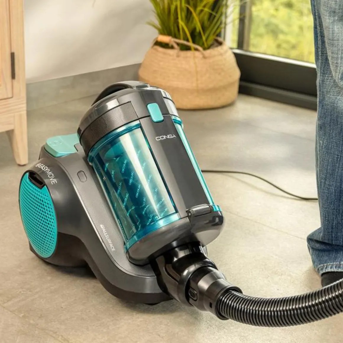 Aspirador Cecotec Conga Rockstar Cyclonic Powerbag 900W 2L gris/azul