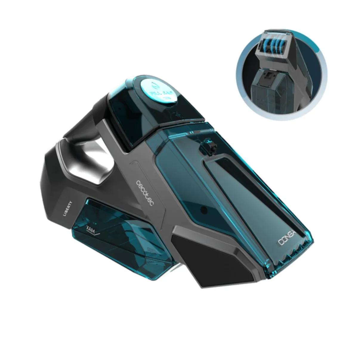 Aspirador de mano Cecotec Conga MotorHand Carpet&Spot Clean 2000 90W 200 ml gris/azul