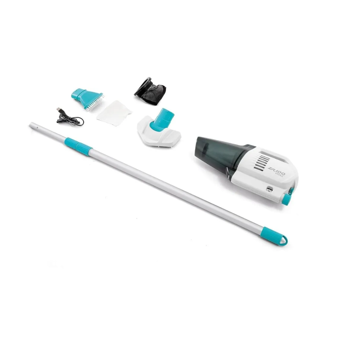 Aspirador de piscina Intex ZR100 manual recargable con accesorios
