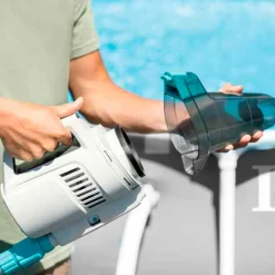 Aspirador de piscina Intex manual con accesorios batería recargable