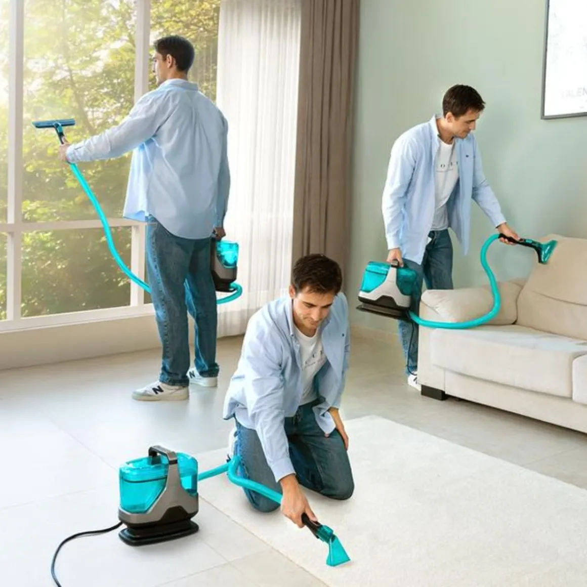 Aspirador de tapicerías Cecotec Conga 6000 Carpet&Spot Clean XXL Advance 600W 3 en 1 azul
