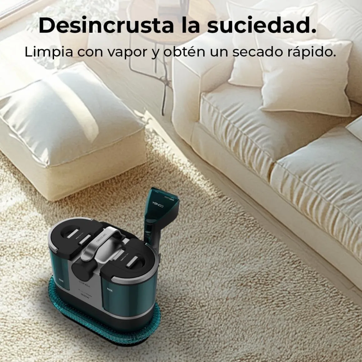 Aspirador de tapicerías Cecotec Conga 7000 Carpet&Spot Clean Steam Max 1700W múltiples cabezales