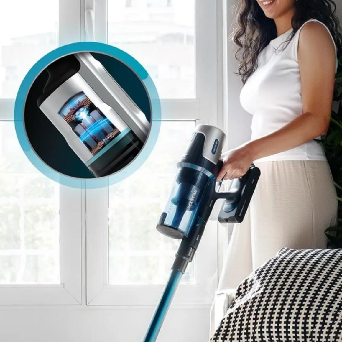 Aspirador escoba Cecotec Conga Rockstar RS50 400W cepillo XL 130 m² negro