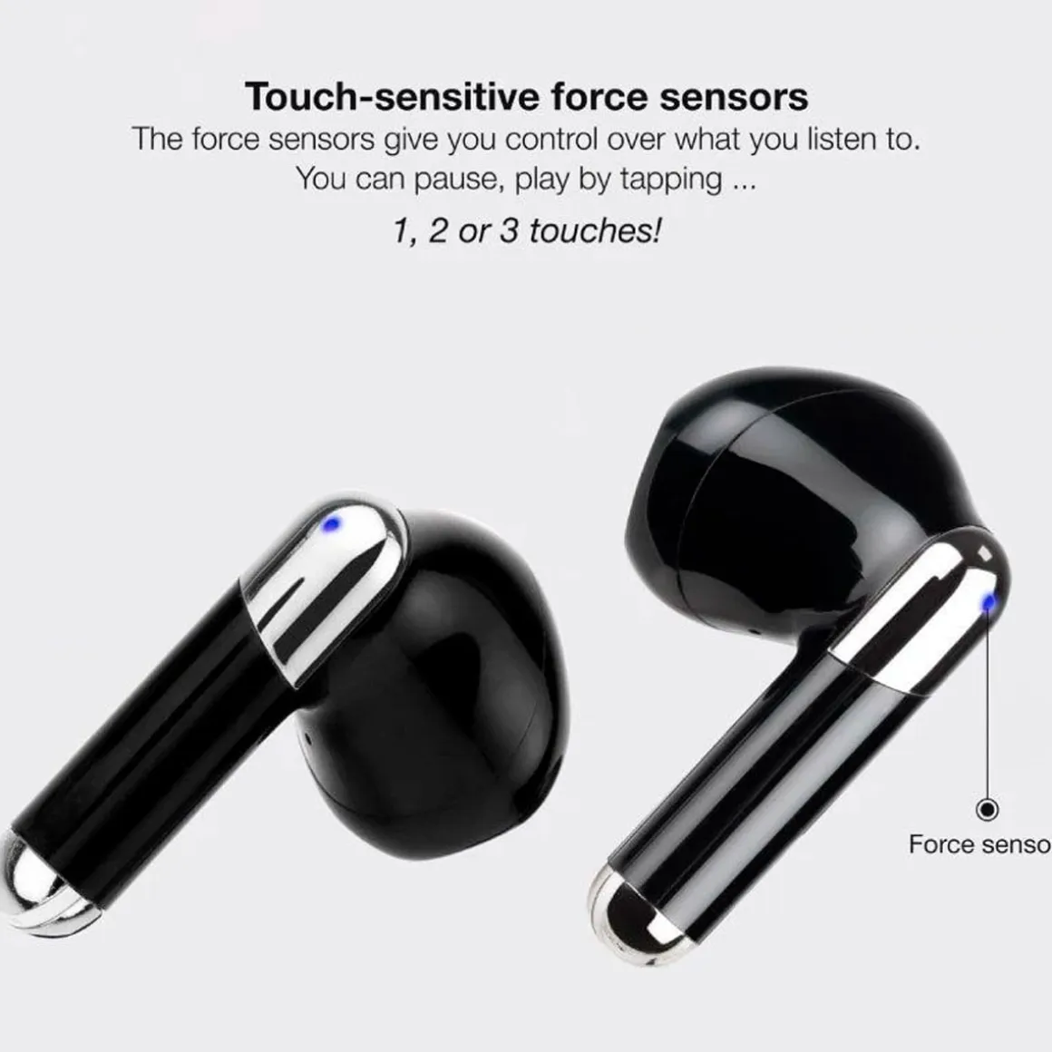 Auriculares inalámbricos TooQ Onyx TQBWH-0054B con estuche de carga negro