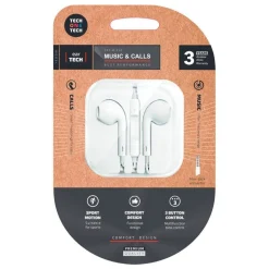 Auriculares intrauditivo Tech One Tech Eartech Tec1001 con micrófono blanco