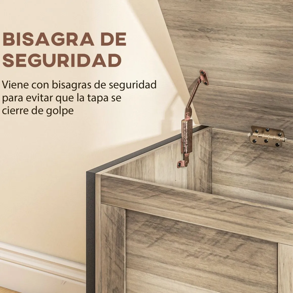 Baúl de almacenaje Brady Homcom 95L gris 49x80x40 cm