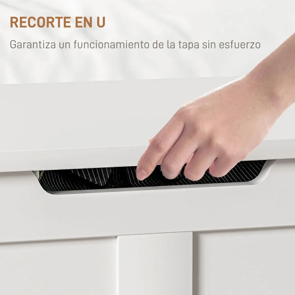 Baúl de almacenaje Tropical Homcom 100L tapa abatible blanco 45x80x40 cm