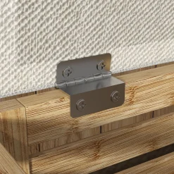 Baúl de almacenaje Zenna Homcom con asiento acolchado gris/natural 47x40x40 cm