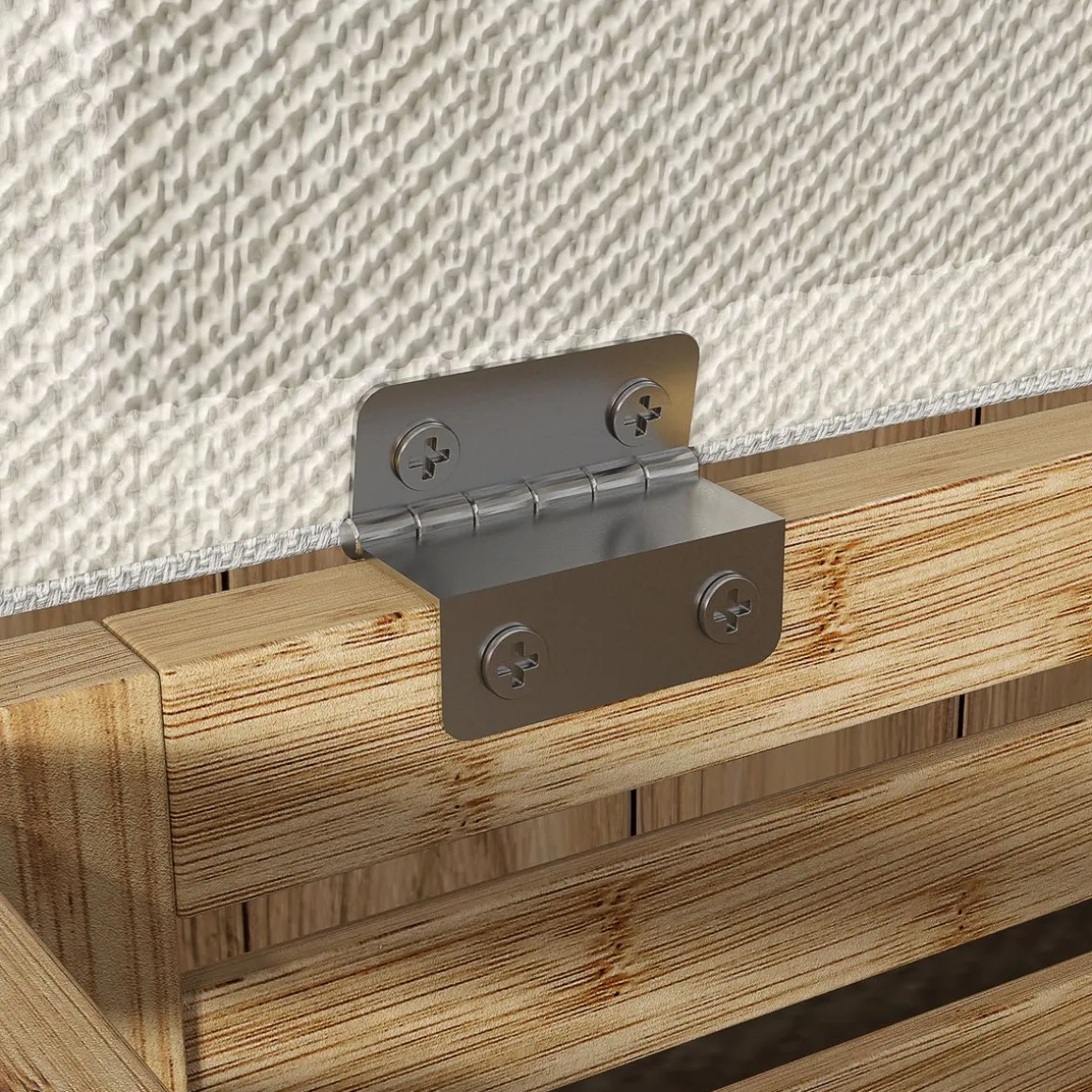 Baúl de almacenaje Zenna Homcom con asiento acolchado gris/natural 47x40x40 cm