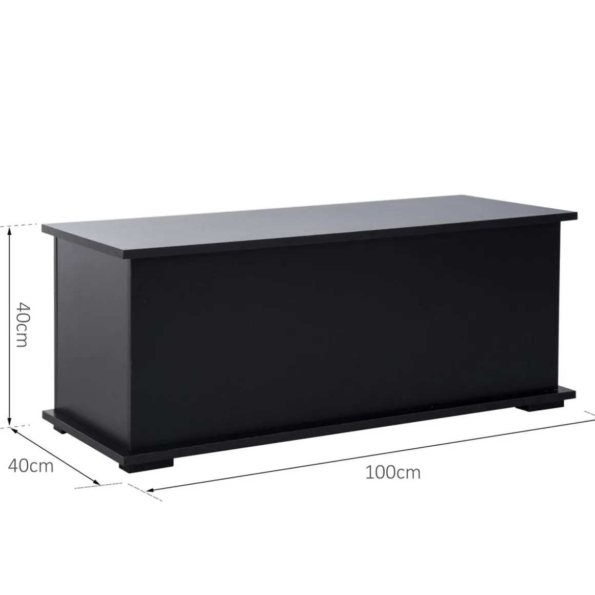 Baúl de almacenamiento Amatista Homcom tapa abatible negro 40x100x40 cm