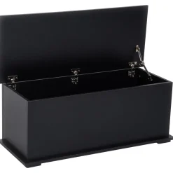 Baúl de almacenamiento Amatista Homcom tapa abatible negro 40x100x40 cm